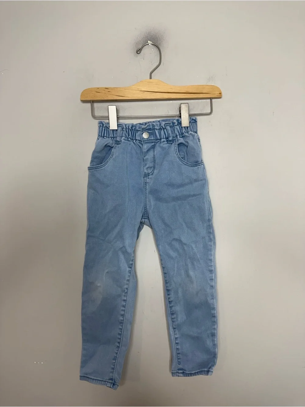 $16 ADD ON Zara girls baggy‎ paper bag jeans 3 4 straight mom jeans COTTON ON